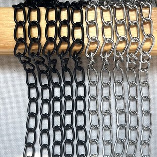 黑色2.0细铁链条吊链挂链小扭链子疏散指示应急灯灯具挂绳瓜子链