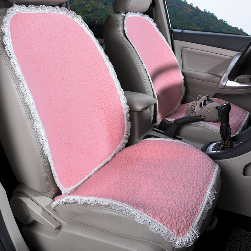 汽车坐垫四季通用女神布艺单片坐垫三件套无靠背後排防滑夏季车垫