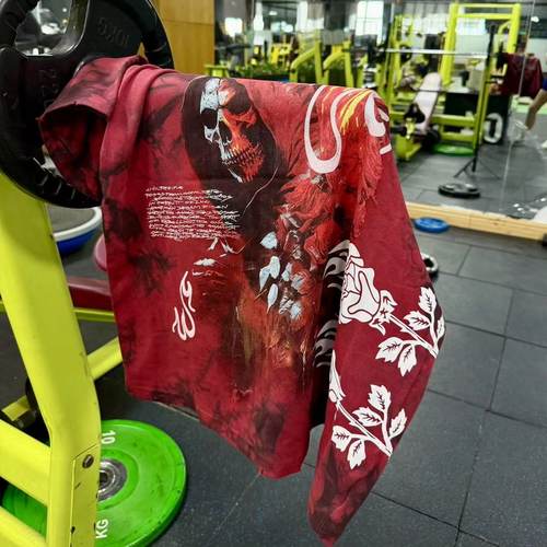 civilregime黑红扎染骷髅玫瑰