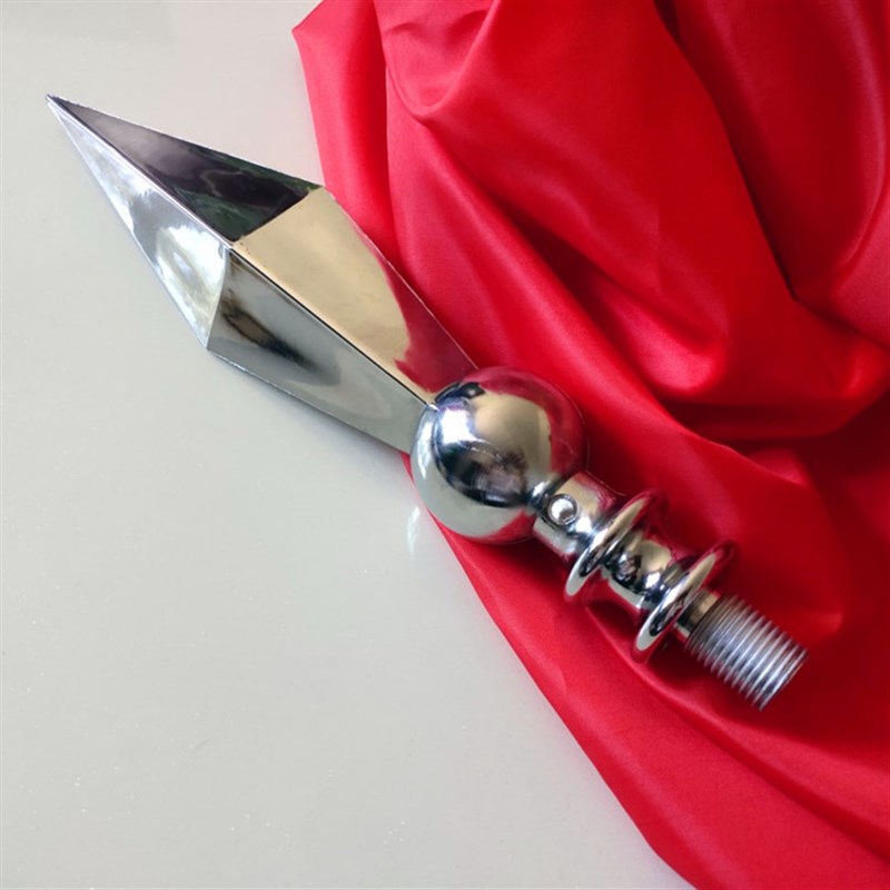 户外救援旗杆警示护卫队仪仗队旗杆察授旗仪式红黄条纹金银色矛头