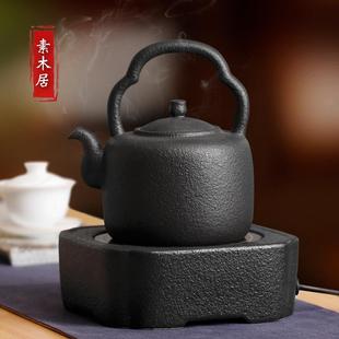 功夫茶家用泡茶壶 火山石养生陶壶电陶炉煮茶器陶瓷烧水壶茶具套装