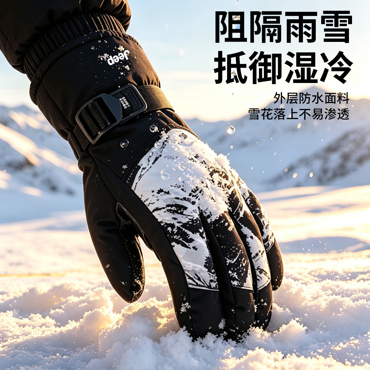 JEEP吉普2026新款滑雪手套加长款