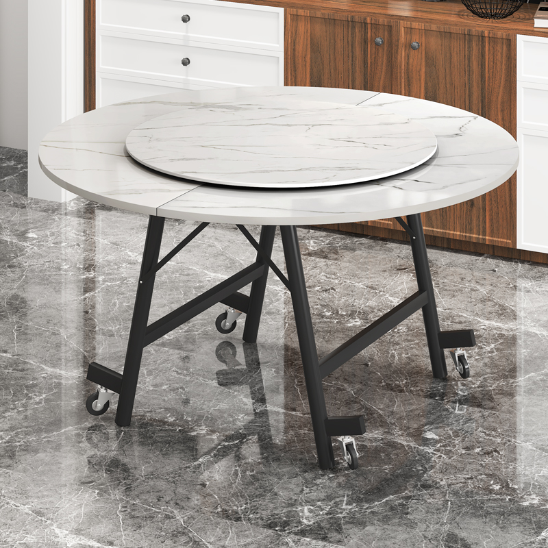 折叠桌子圆餐桌家用小户型简易收纳客厅饭桌餐厅大排档吃饭桌圆桌