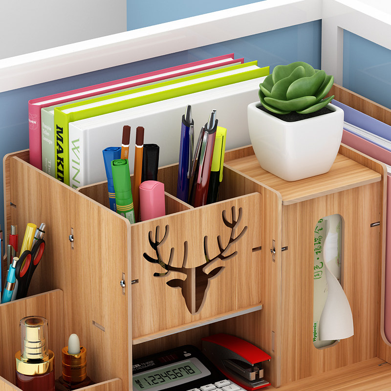 桌面收纳盒整理盒办公室多功能文件架木质多层笔筒收纳盒抽屉宿舍,收纳整理,桌面收纳盒,淘宝优惠券,粉丝福利购,淘宝优惠卷