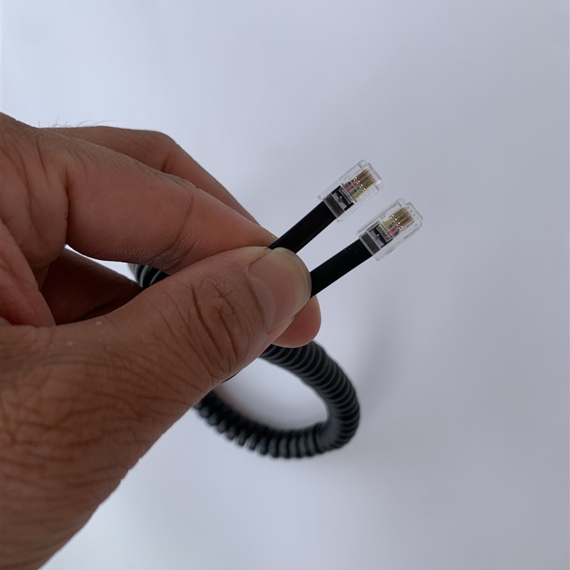 RJ9电话线 4p4c电话手柄线电话听筒线 3.66米 高弹力不打结不变形