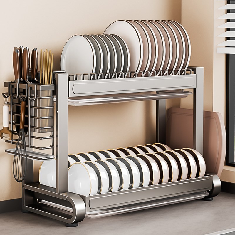 厨房置物架多功能碗碟收纳架碗盘收纳盒家用碗筷碗柜放碗架沥水架