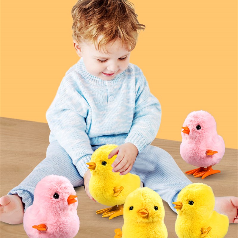 婴儿玩具小鸡会走的毛绒网红儿童跳跳1一2岁3宝宝发条女孩动0男孩