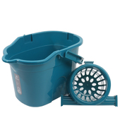 沃思佳手压拖把桶 带滑轮加厚拧水桶地拖桶 大号家用挤水桶拖地桶