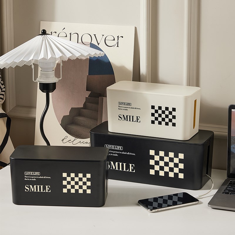 电线收纳盒桌面充电器数据线收纳神器插I排插座理线器插线板集线