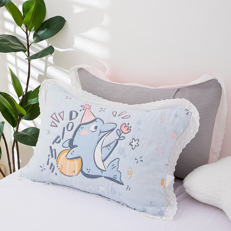 泡芙纯棉枕套一对装长方形可拆洗可爱简约a类枕头套加厚新款卡通,床上用品,枕套,淘宝优惠券,粉丝福利购,淘宝优惠卷