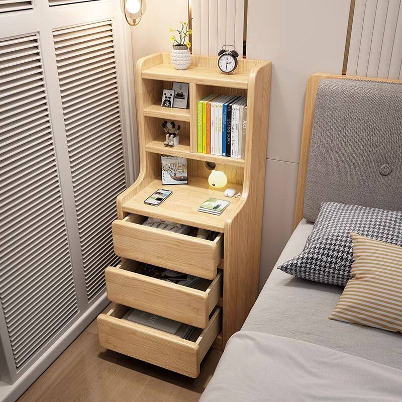 实木床头柜超窄小型卧室简约床边柜简易置物架迷你储物收纳小柜子,住宅家具,智能床头柜,淘宝优惠券,粉丝福利购,淘宝优惠卷