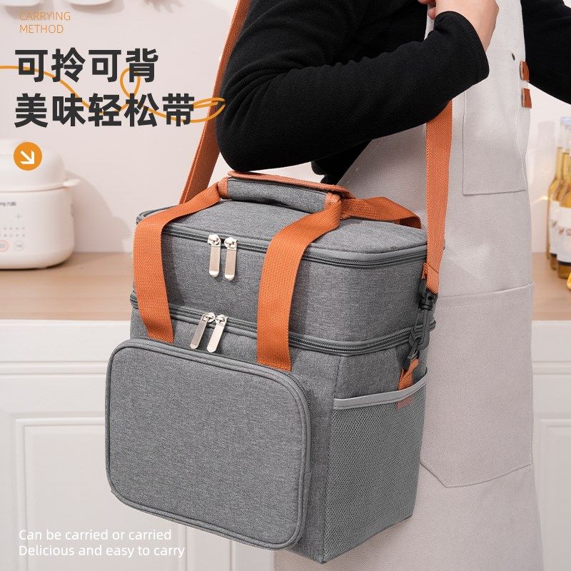 上班带饭饭盒袋大容量保温袋斜跨手提保冷防水冰包加厚饭兜便当袋,收纳整理,饭盒袋,淘宝优惠券,粉丝福利购,淘宝优惠卷