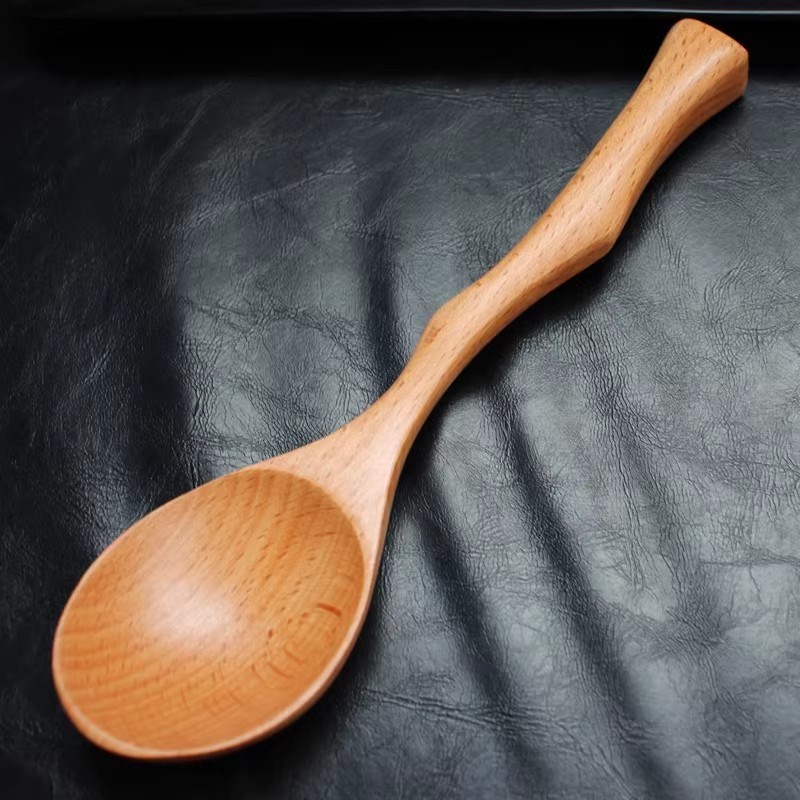 日式木质大汤勺长柄粥勺家用木制餐具火锅勺子盛稀饭勺公勺分菜勺