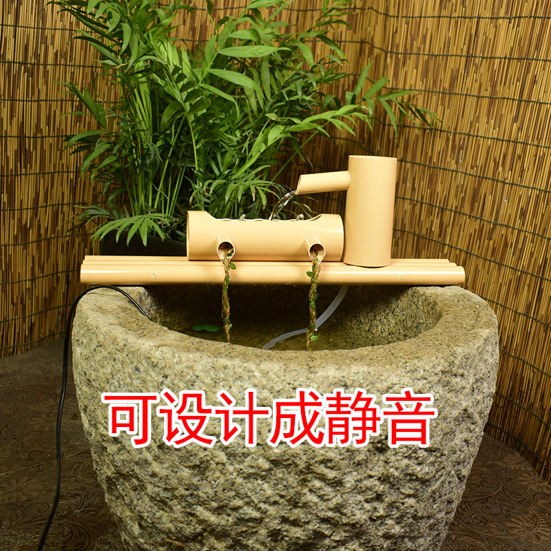 PVC滴流盒流水摆件 玻璃鱼缸石槽水车塑料竹筒流水循环增氧过滤器