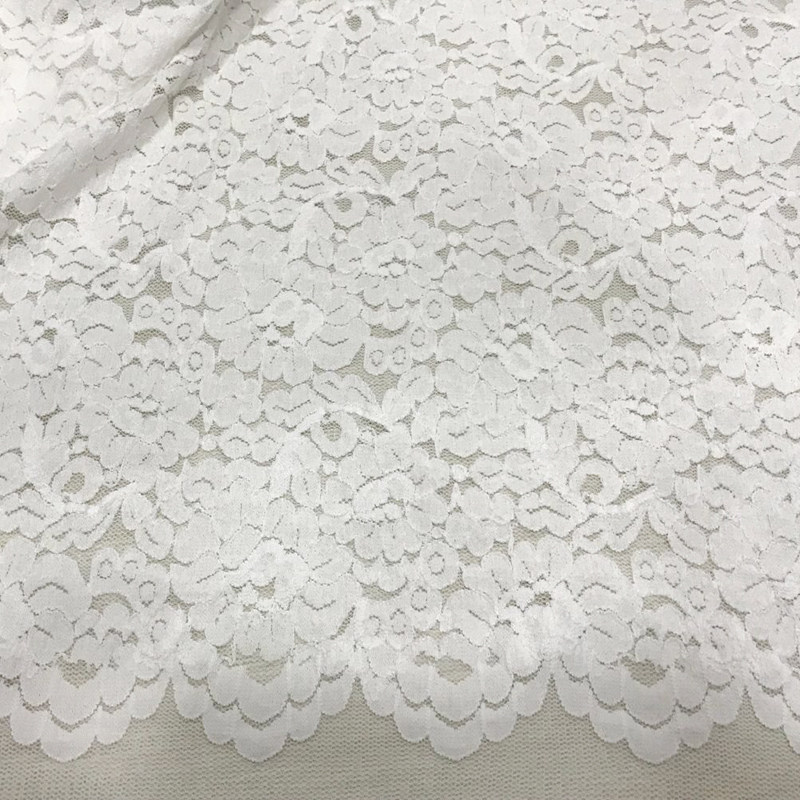 新款波浪边弹力蕾丝布料服装面料立体镂空连衣裙布料面料全包邮