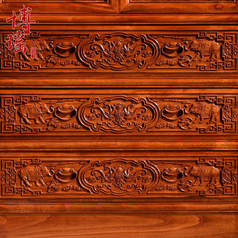 香樟木箱柜实木五斗柜储物柜中式复古两门橱结婚玄关抽屉斗柜子