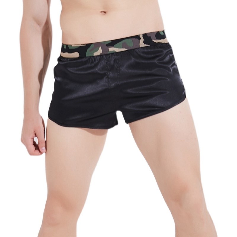 个性腰家居短裤男潮 丝质内裤男士超短裤 性感舒服睡裤宽松阿罗裤