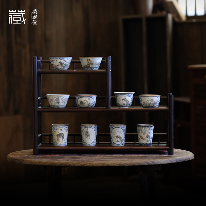 藏器堂朴云堂茶杯祥云猫咪主人杯