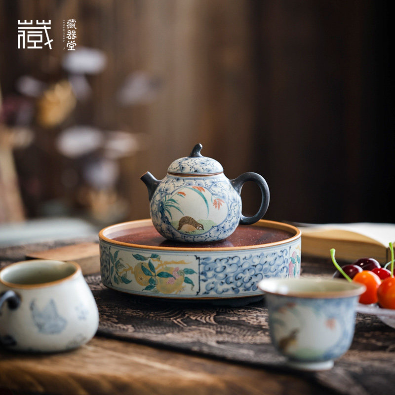 朴云堂鹌鹑麦穗银杏叶茄瓜壶茶壶
