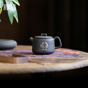 灰念茶壶玄金釉双鲤呈祥壶复古家用泡茶壶小田甄选茶具 藏器堂