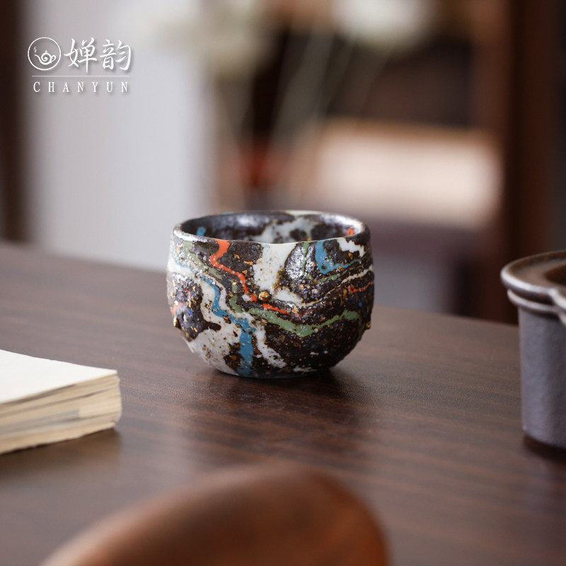 藏器堂 高越典藏岩矿杯彩虹岩熔杯主人杯品茗杯个人杯喝茶杯子