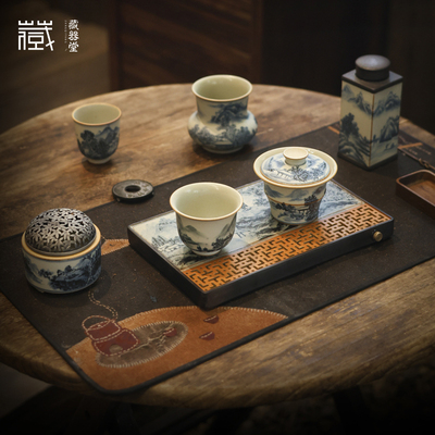 藏器堂朴云堂山水盖碗茶杯壶承