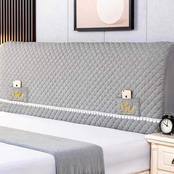 46P2现简约全包软包床靠背罩盖布床头套罩通用欧式可拆洗床头防