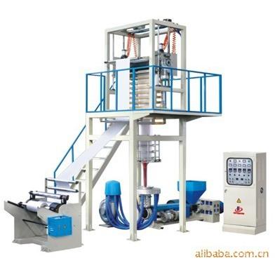 PE降解料塑料垃圾袋吹膜机双收片材高压pe膜吹膜机保修一年