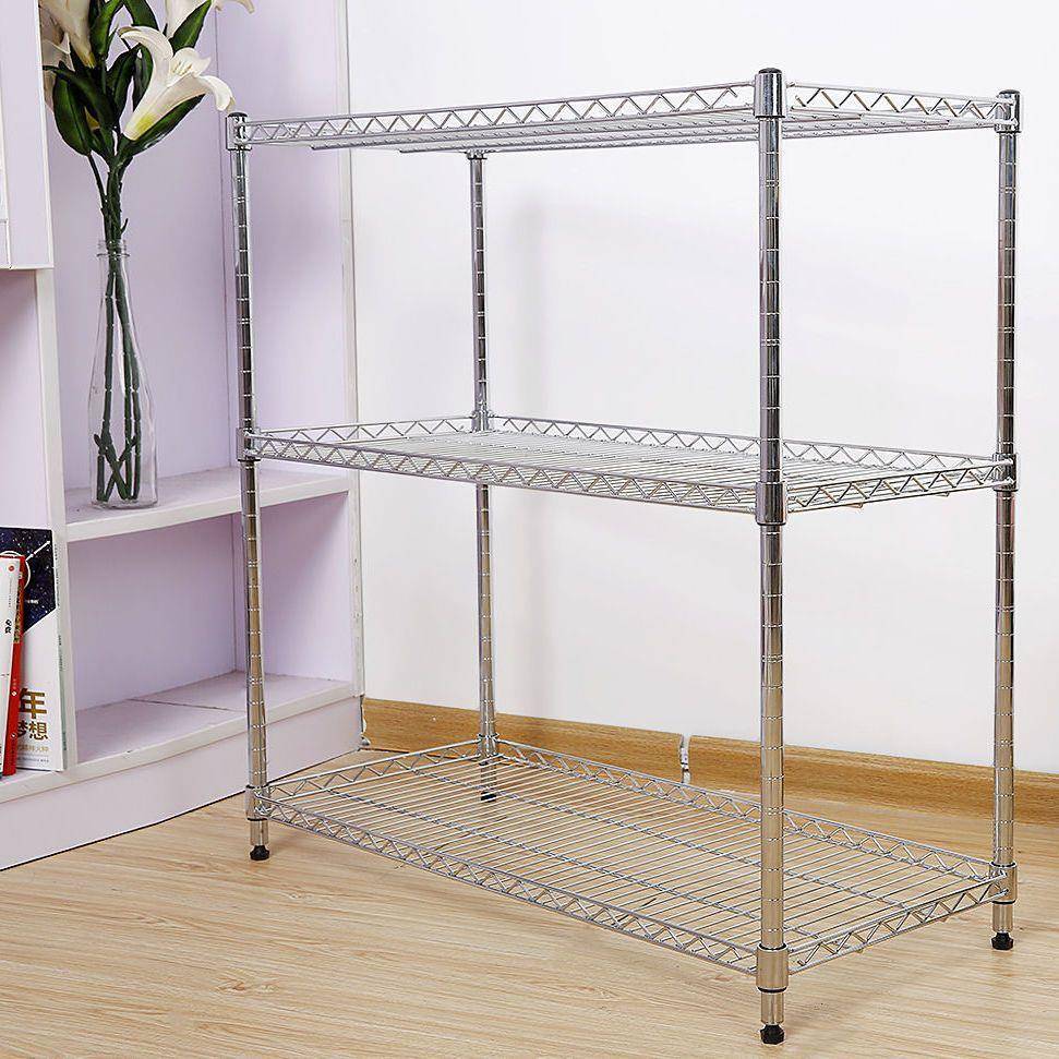 不锈钢仓库移动货架置物架网格防静电物料架多层架镀铬带轮铁架子