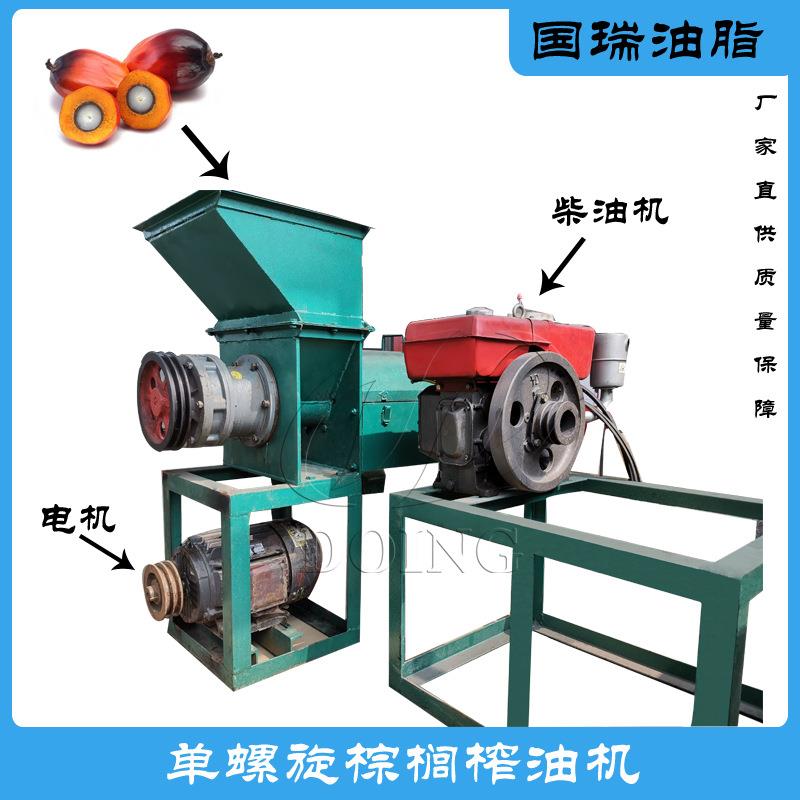 国瑞现货小型棕榈榨油机500kg/h棕榈油压榨生产工艺设备