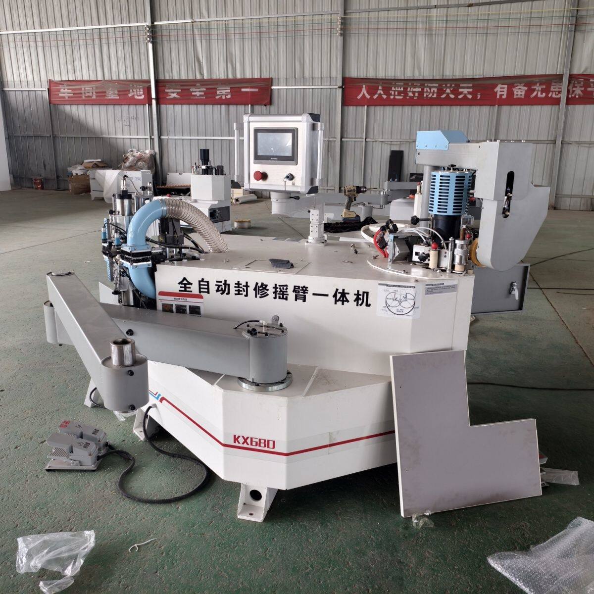 全自动异形封边机直线封修一体机曲线异型木工摇臂自动对接封边机