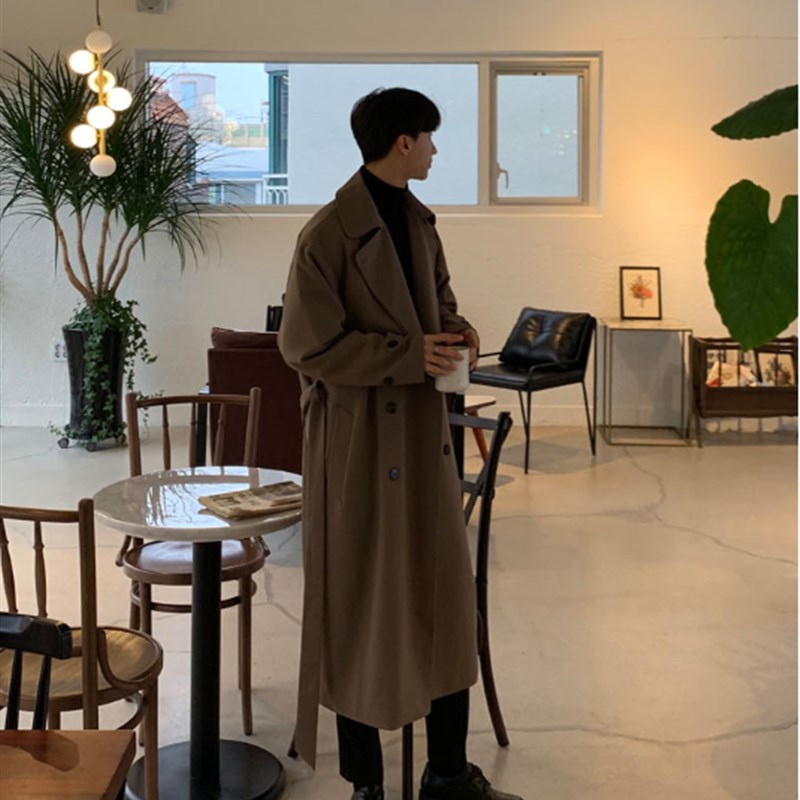 情侣外套男女通款风衣超长款休闲加肥加大大码春秋季宽松英伦风潮