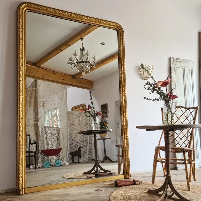 法式穿衣镜镜子全身镜欧式雕花复古服装店试衣镜大家用壁挂网红镜