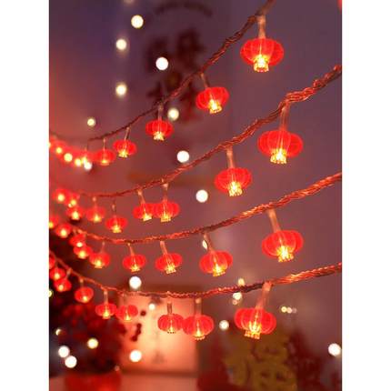 采购产品小红灯笼，闪烁的灯，新年气氛串灯，Led春节气氛挂饰，2