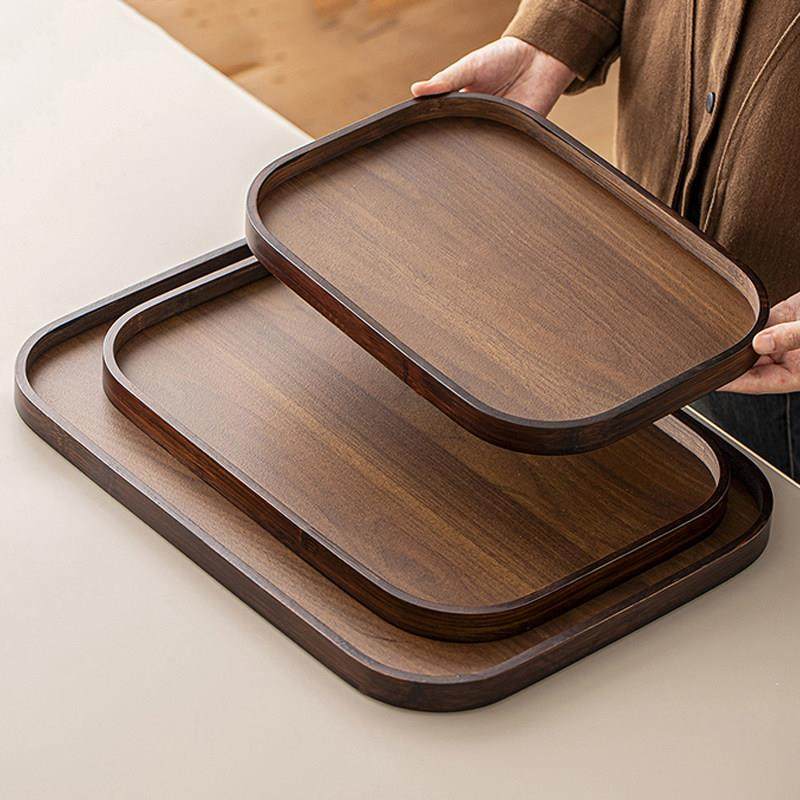 胡桃木色竹制托盘家用木质商用长方形酒店待客甜品咖啡茶杯收纳盘,餐饮具,餐用托盘,淘宝优惠券,粉丝福利购,淘宝优惠卷