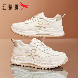 红蜻蜓2026春季新款休闲运动鞋女厚底小白鞋轻便时尚百搭防滑软底