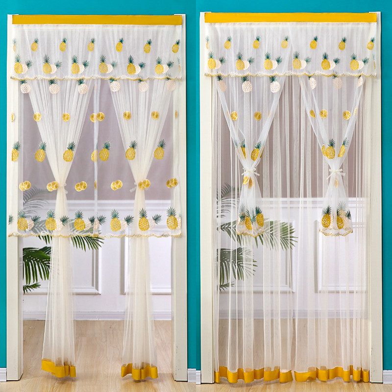 送杆门帘布艺透光不透人双层夏季免打孔蕾丝飘纱帘卧室防虫隔断帘,居家日用,纱窗/纱门,淘宝优惠券,粉丝福利购,淘宝优惠卷