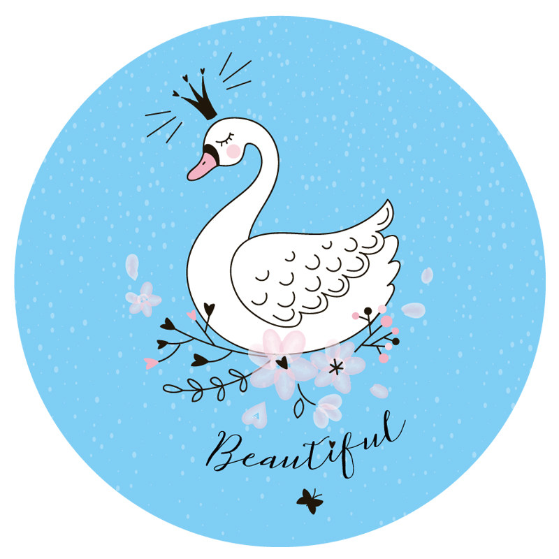 天鹅防水防滑加厚耐磨自粘地贴童装店儿童房装饰小马圆形地贴纸,家居饰品,软装墙贴,淘宝优惠券,粉丝福利购,淘宝优惠卷