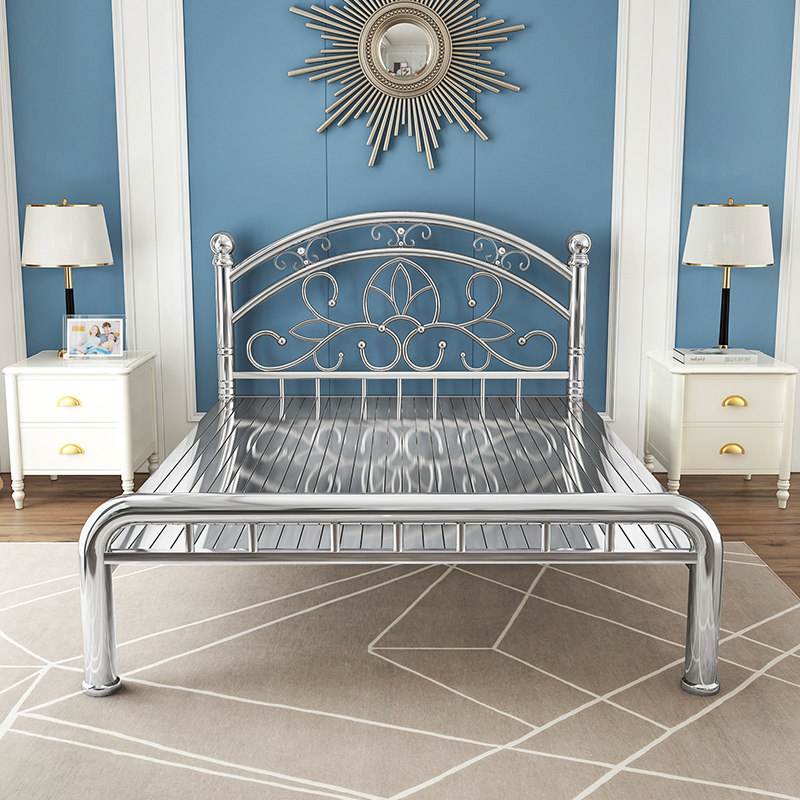 健康纯正SUS304不锈钢床全钢床板欧式艺术花床架单双人1.5一米八,住宅家具,床架/床板,淘宝优惠券,粉丝福利购,淘宝优惠卷
