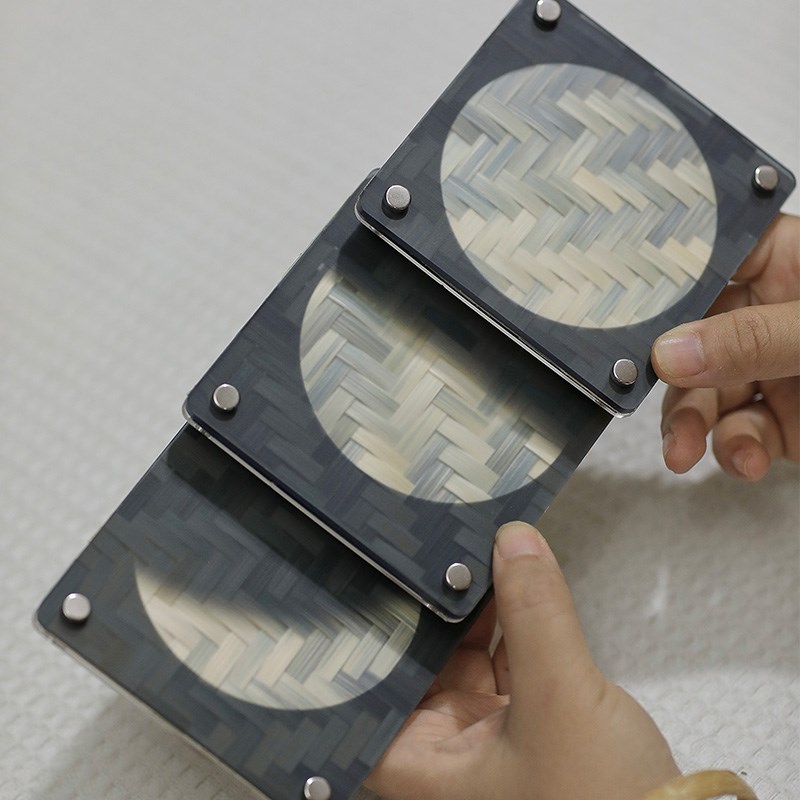 篾匠姑娘手作竹编亚克力杯垫月亮杯垫DIY材料包成品团建