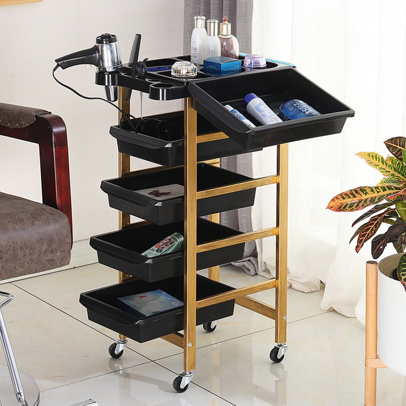 复古美发车发廊手推车杠车特价美容小推车理发店烫染工具车