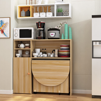 简易小户型折叠餐桌餐边柜碗柜微波炉柜组合多功能可移动吃饭桌子,住宅家具,折叠桌,淘宝优惠券,粉丝福利购,淘宝优惠卷