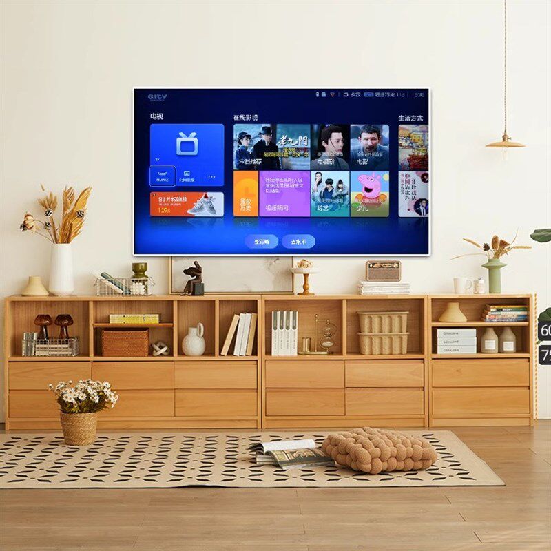 盼居实木书柜矮柜组合榉木书柜客厅书柜电视柜一体收纳柜落地书架