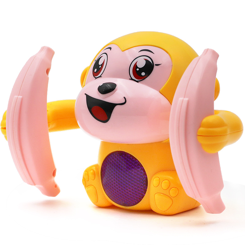 婴儿玩具电动翻斗猴声光音乐翻滚香蕉小猴子会翻跟头宝宝玩具男孩