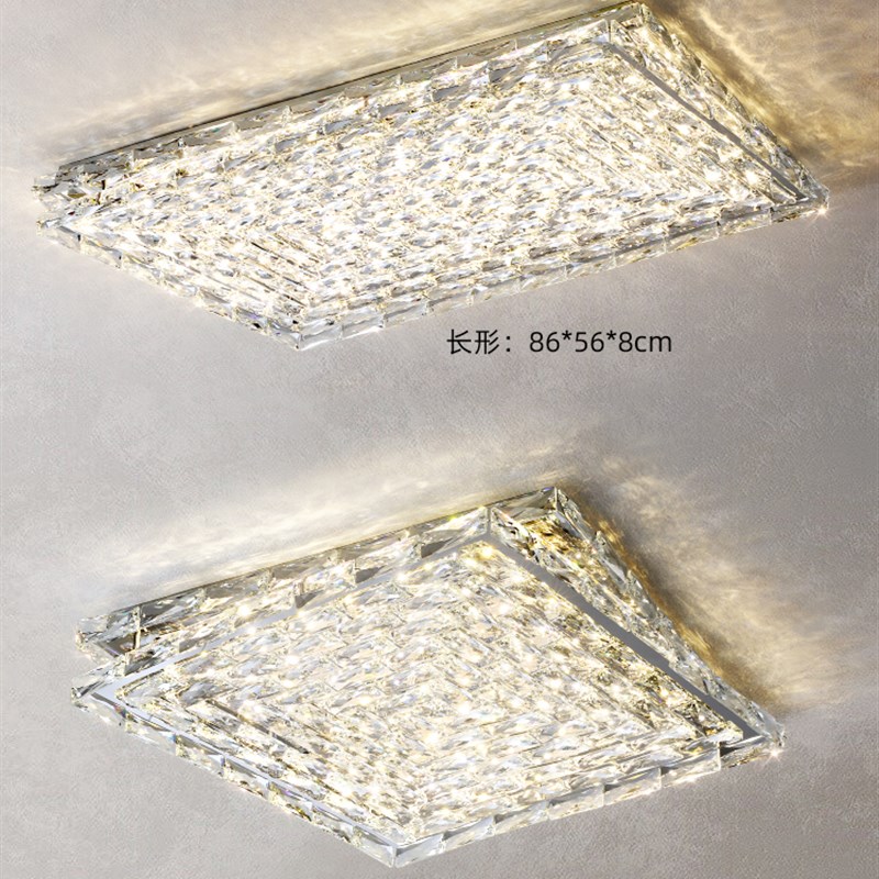 客厅吸顶灯led简约现代大气水晶灯轻奢饭厅灯主卧室灯2023年新款