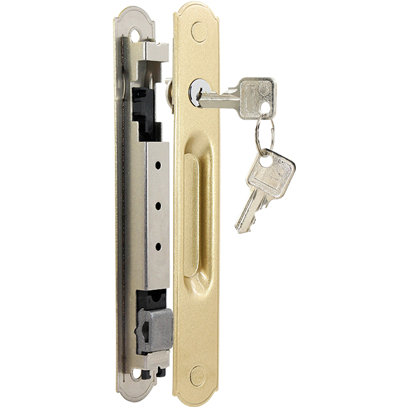 90型铝合金门窗钩锁老式推拉门铜锁芯双面锁移门锁扣不锈钢条形锁