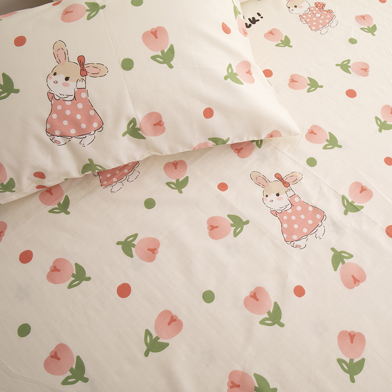 无荧光剂a类宝宝婴儿童斜纹布料面幼儿园床单被罩套加工定做