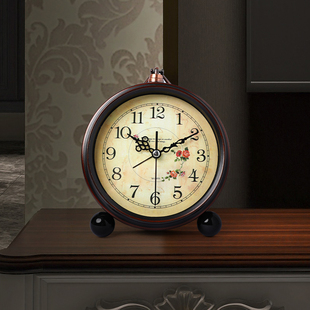 欧式复古老式轻奢座钟台式家用客厅卧室时钟桌面坐钟小闹钟摆件