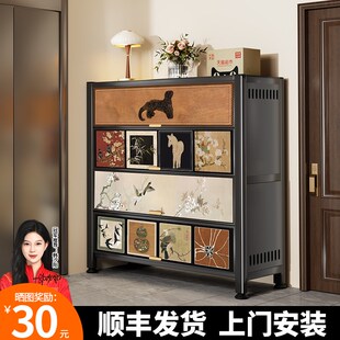 钢制入户门大容量多层中古2025新款 架楼道防尘 鞋 柜家用门口室内鞋