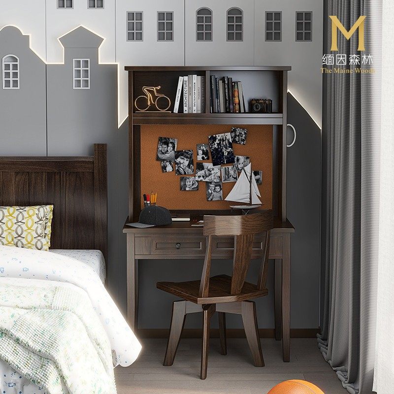 缅因森林儿童书桌书柜组合学生写字桌电脑桌白色男孩女孩美式实木,住宅家具,书桌,淘宝优惠券,粉丝福利购,淘宝优惠卷